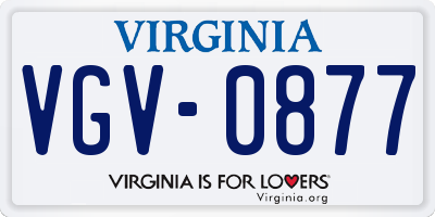 VA license plate VGV0877