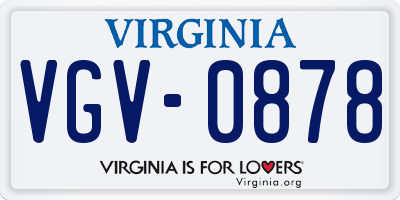 VA license plate VGV0878