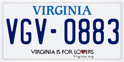 VA license plate VGV0883