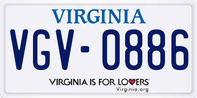 VA license plate VGV0886