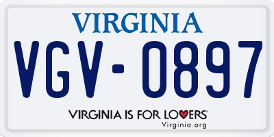 VA license plate VGV0897