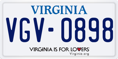 VA license plate VGV0898