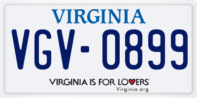 VA license plate VGV0899