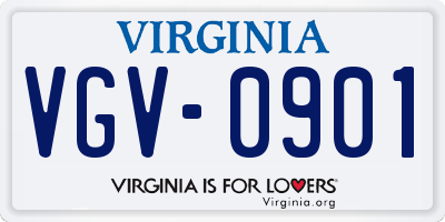 VA license plate VGV0901
