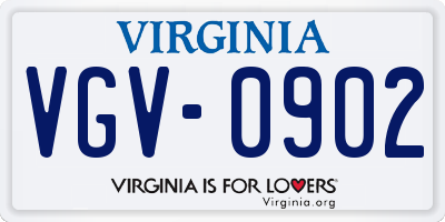 VA license plate VGV0902