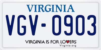 VA license plate VGV0903