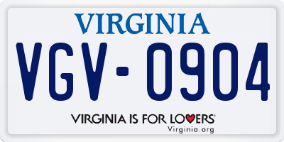 VA license plate VGV0904