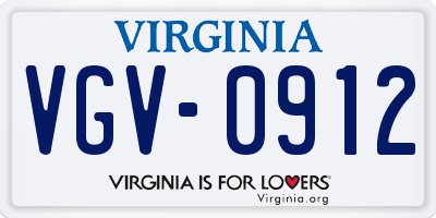 VA license plate VGV0912