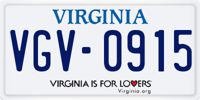 VA license plate VGV0915