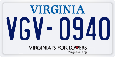VA license plate VGV0940