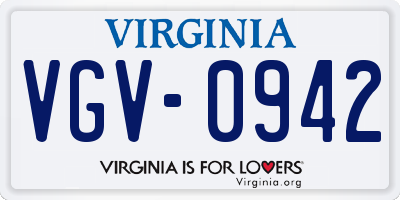 VA license plate VGV0942