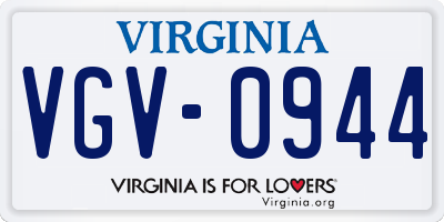 VA license plate VGV0944
