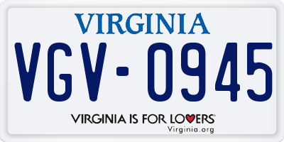 VA license plate VGV0945