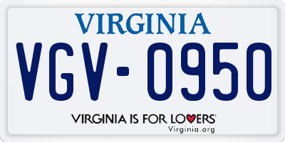 VA license plate VGV0950
