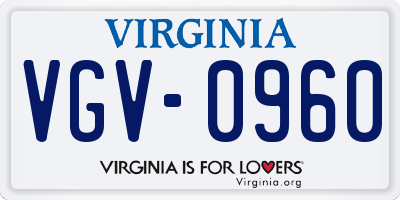 VA license plate VGV0960