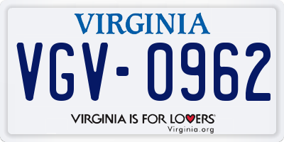 VA license plate VGV0962