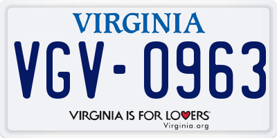 VA license plate VGV0963