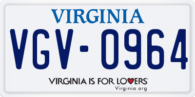 VA license plate VGV0964