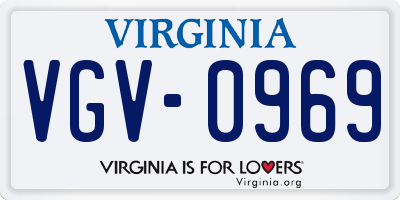 VA license plate VGV0969