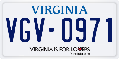 VA license plate VGV0971