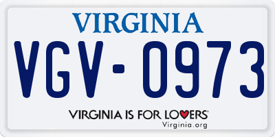 VA license plate VGV0973