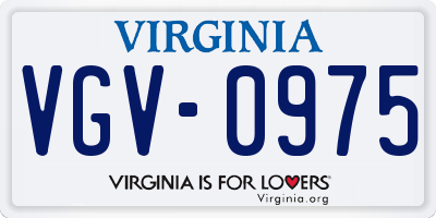 VA license plate VGV0975