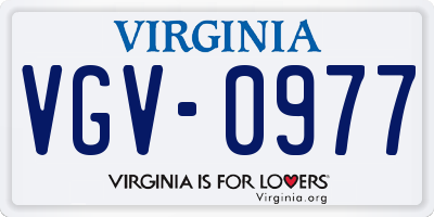 VA license plate VGV0977
