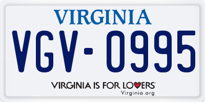 VA license plate VGV0995