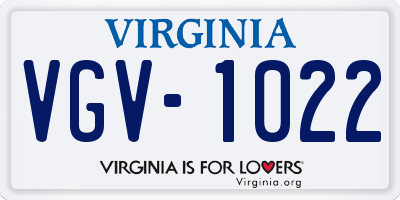 VA license plate VGV1022