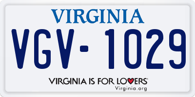 VA license plate VGV1029