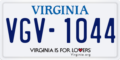 VA license plate VGV1044