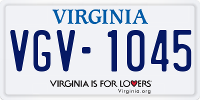 VA license plate VGV1045