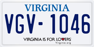 VA license plate VGV1046