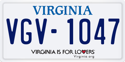 VA license plate VGV1047