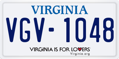 VA license plate VGV1048