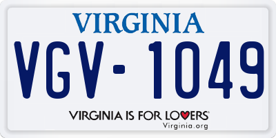 VA license plate VGV1049