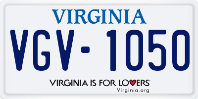 VA license plate VGV1050