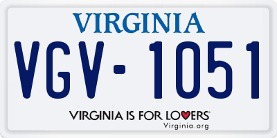 VA license plate VGV1051