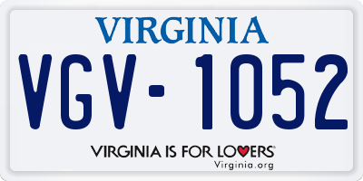 VA license plate VGV1052