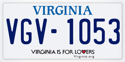 VA license plate VGV1053