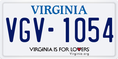 VA license plate VGV1054