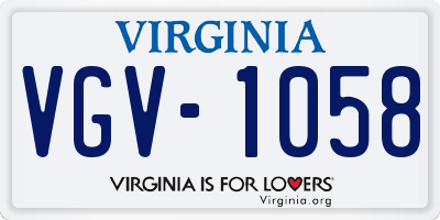 VA license plate VGV1058