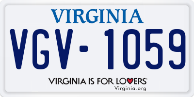 VA license plate VGV1059