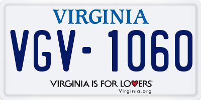 VA license plate VGV1060