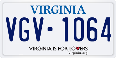 VA license plate VGV1064
