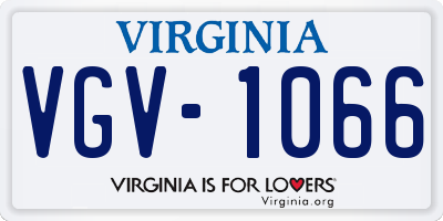 VA license plate VGV1066