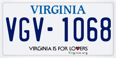 VA license plate VGV1068