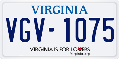 VA license plate VGV1075