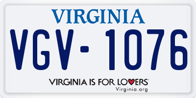 VA license plate VGV1076