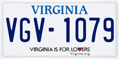 VA license plate VGV1079